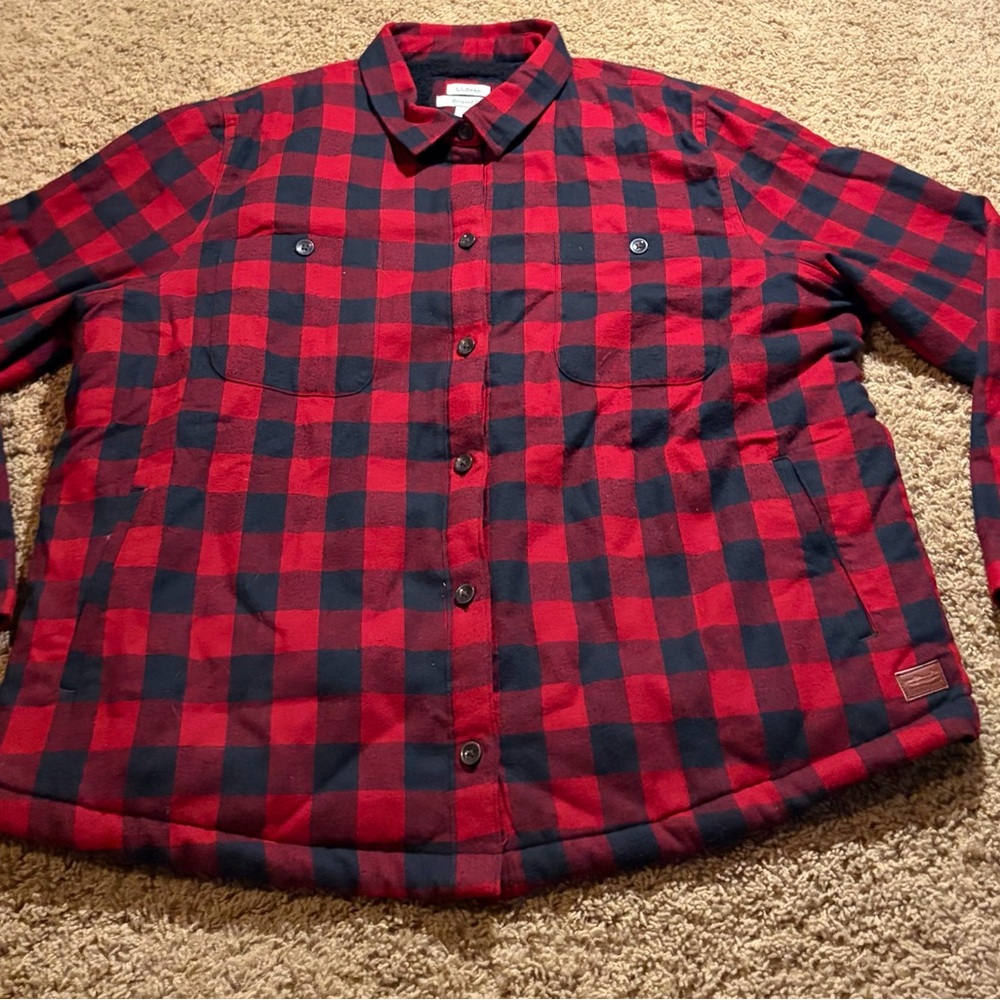 L.L. Bean Red and Black Checkered Shirt
